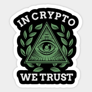 In Crypto We Trust Bitcoin Cryptocurrency Trading Sticker